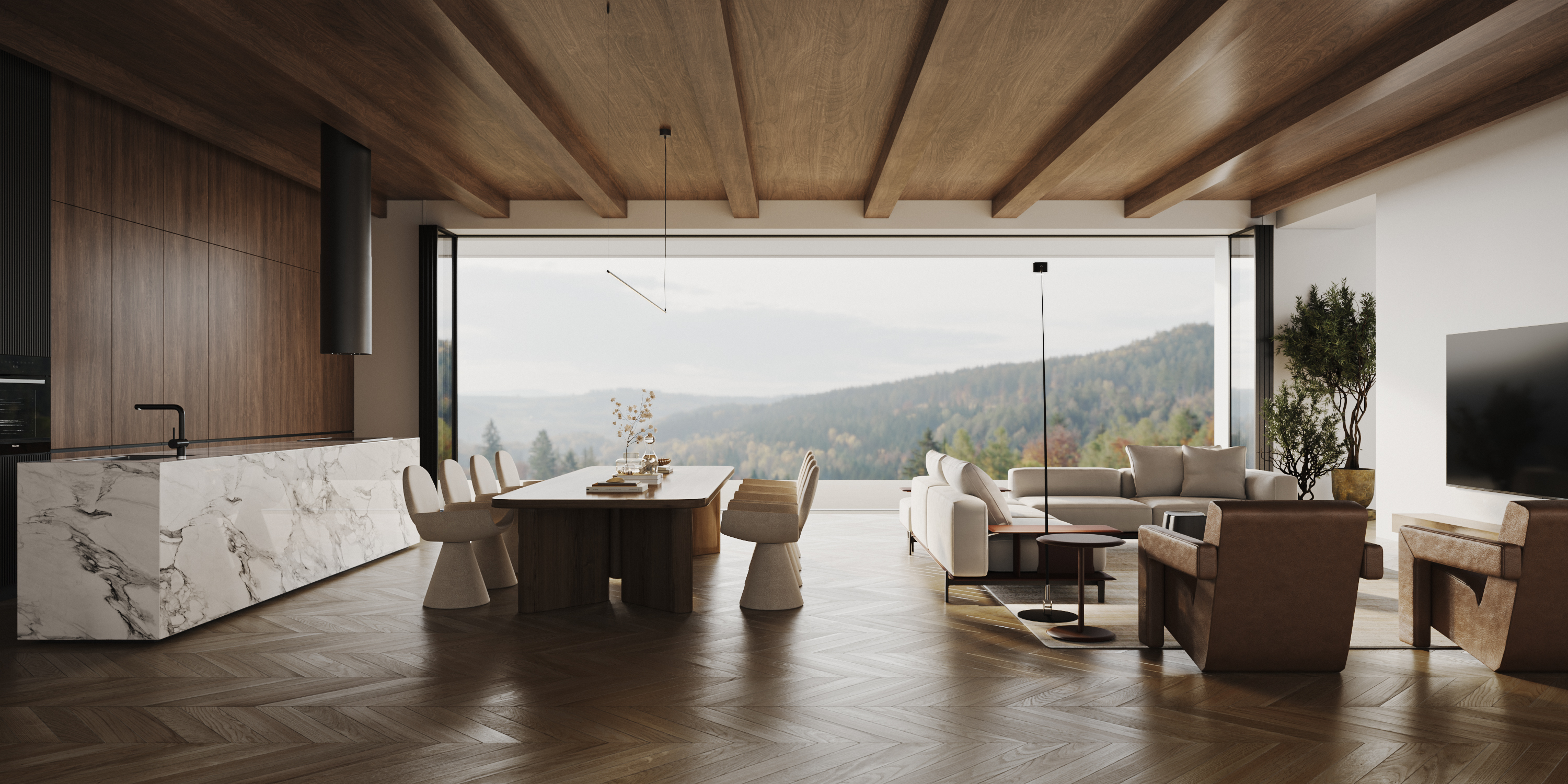 Mountain House — interior design & visualization